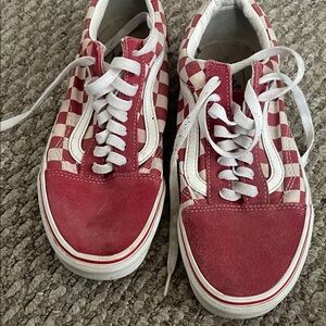 Vans Red and White Checkered Sneakers